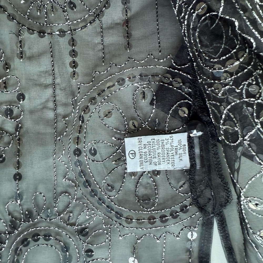 Bob Mackie Black and Silver Blouse - Picture 3 of 6